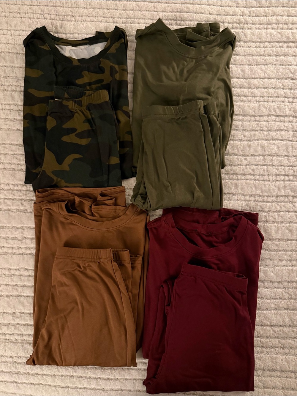 Fashion Nova Weekend Vibes Legging Sets- Olive, Camo, Brown, Burgundy